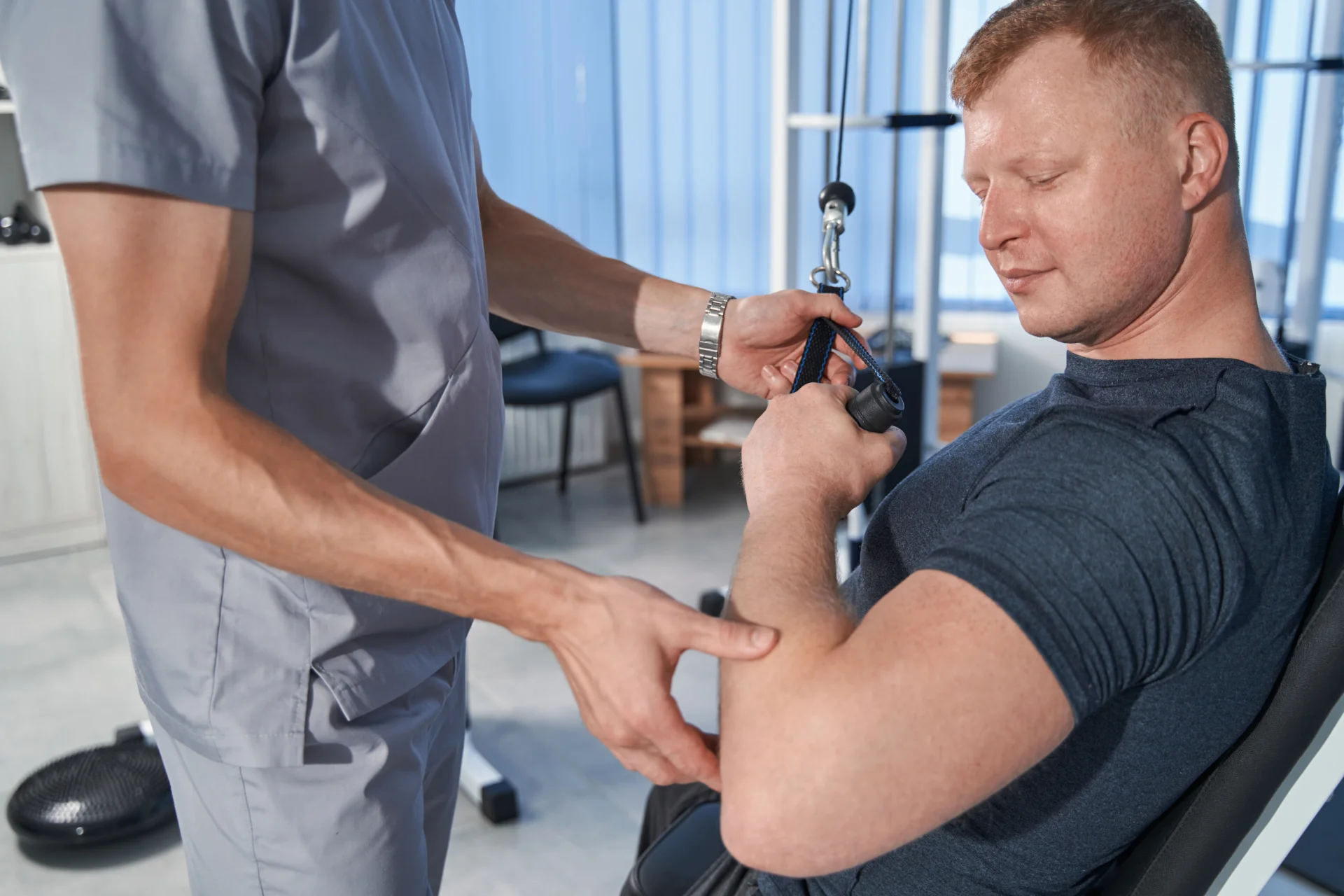 young man train in rehabilitation therapy gym pat 2026 03 10 02 06 44 utc